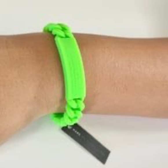 NWT Marc By Marc Jacobs Green Standard Supply Braided Silicone Rubber Bracelet - Picture 7 of 8